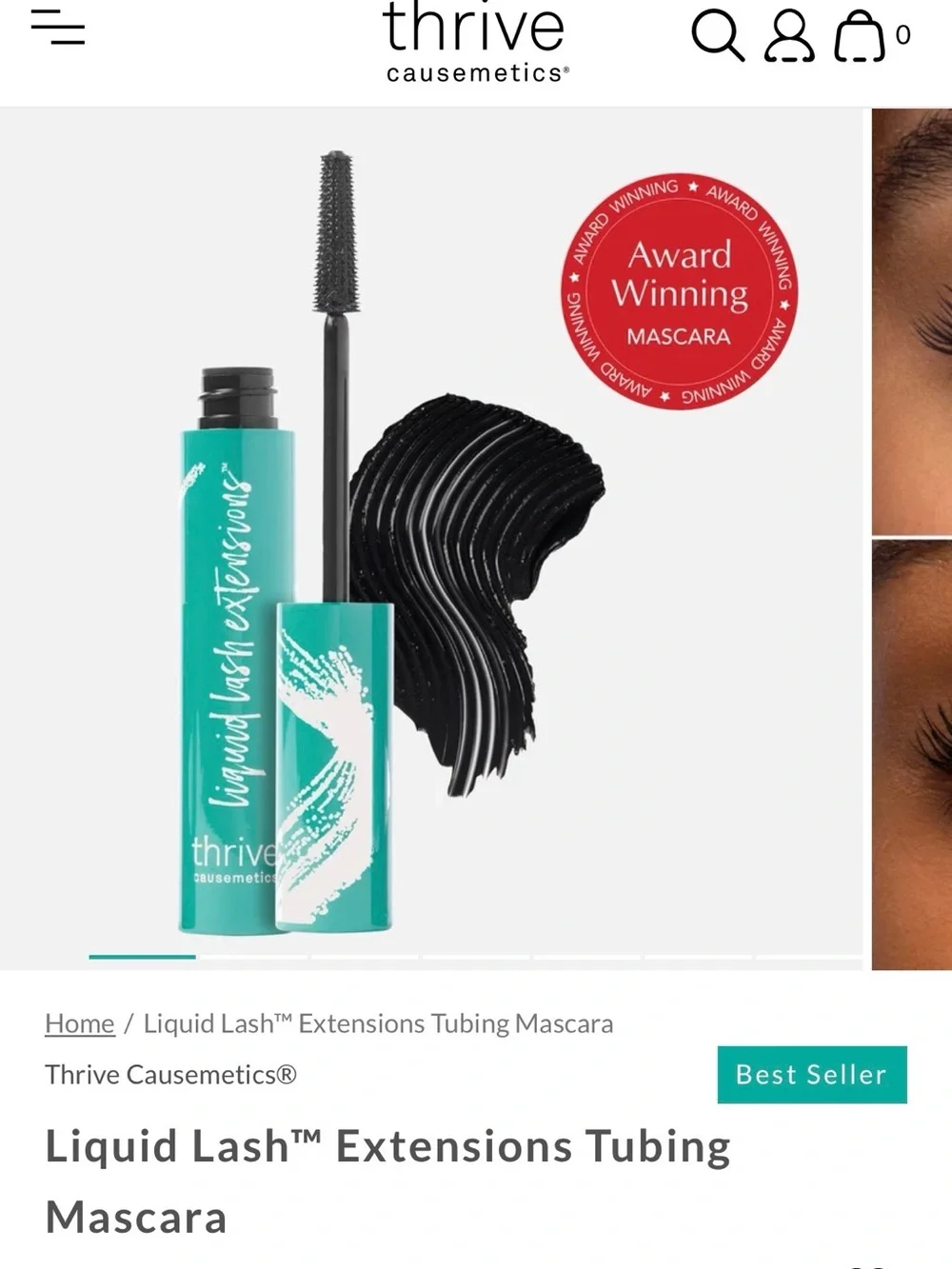 thrive causemetics Liquid Lash Extensions Mascara - Rich Black Brynn NIB